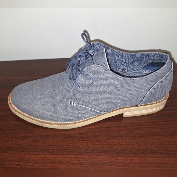 A pair of Margaritaville men\'s blue suede loafers in a size 11. Office, business main image 12